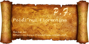 Polónyi Florentina névjegykártya
